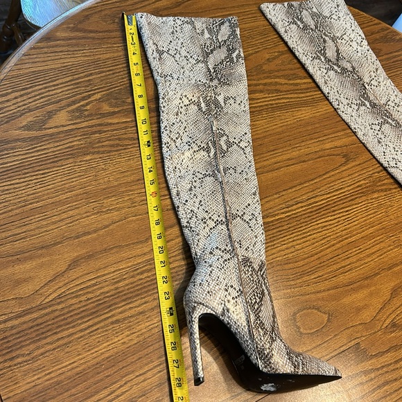 House of CB Snakeskin Pattern Over-the-Knee Boots - Picture 15 of 16